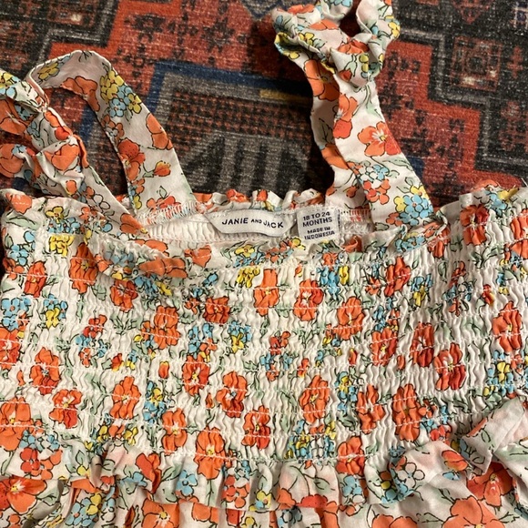 Janie and Jack Floral Romper 18-24 Months with Snap Bottom and Liner Toddler - Picture 3 of 4